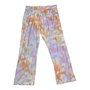 NWOT Wildfox Intimate Tie Dye Pants L Sherbet Lounge Boho Hippie Vacation Bottom